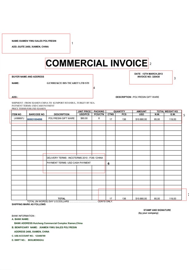 Invoice örneği